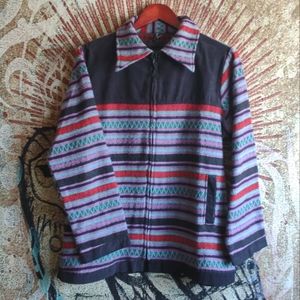 VTG Sacred Threads tribal patterned/ southwest lightweight zippered jacket